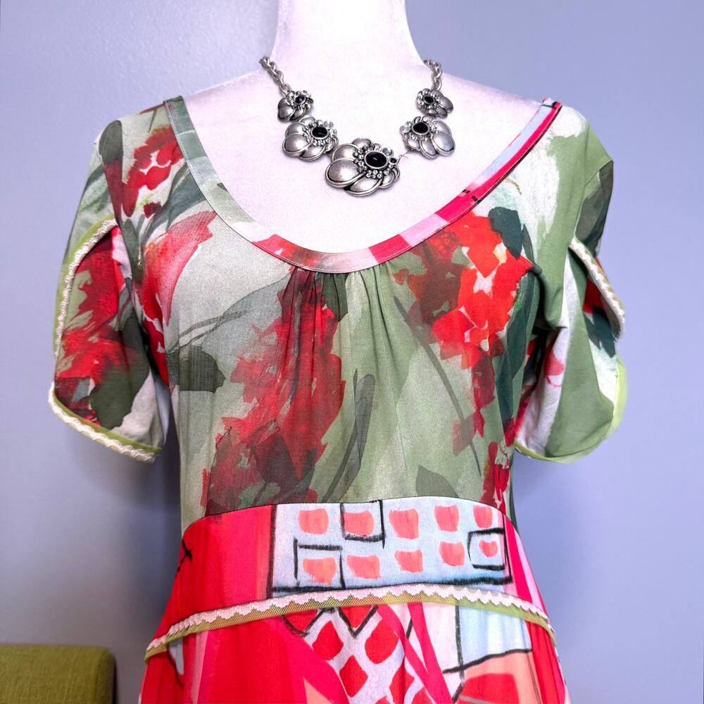 Save The Queen Multicolored Mixed Pattern A-Line … - image 2